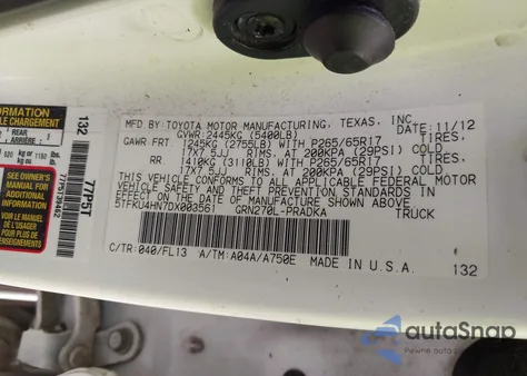 2013 Toyota Tacoma Prerunner V6 из США, поврежденный, VIN 5TFKU4HN7DX003561